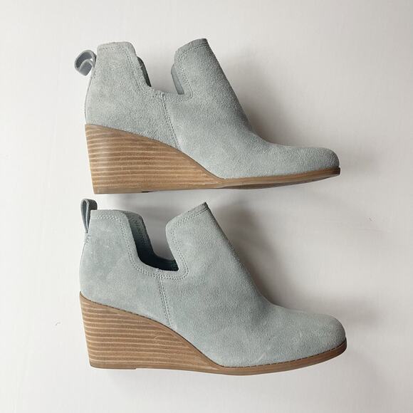 Toms Suede Wedge Booties W9 - Picture 4 of 9